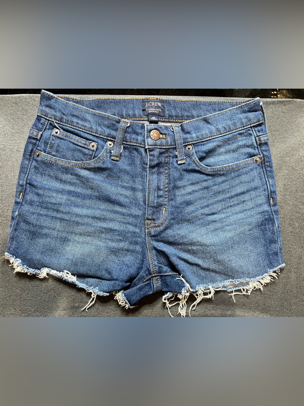 J. Crew Blue Denim Frayed Hem Women’s Shorts